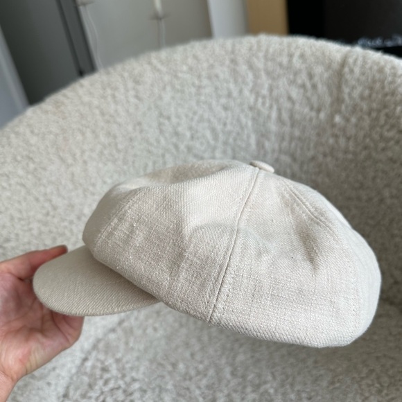 Cream Newsboy Cap - Picture 3 of 5